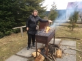 в марте месяце я отдыхала в горах, в санатории, сделала несколько фотографий у огня, на котором должны были делать шашлыки